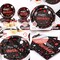 Red and Black Birthday Party Supplies, Happy Birthday Plates and Napkins Set With Birthday Tablecloth, Red and Black Birthday Decorations Serve 25 Guests